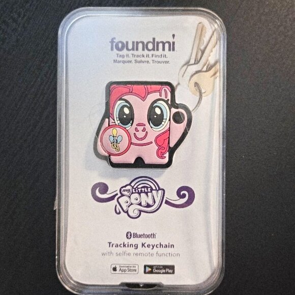 New /Sealed Foundmi Bluetooth Tracking Remote Keychain My Little Pony Pinkie Pie - Picture 1 of 3